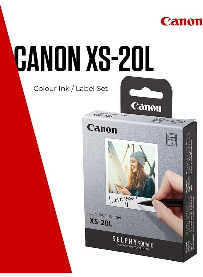 Canon XS 20L Color Ink & Label Set 20 Sheets Sticker Photo Paper for SELPHY QX Series Printers - Image 3